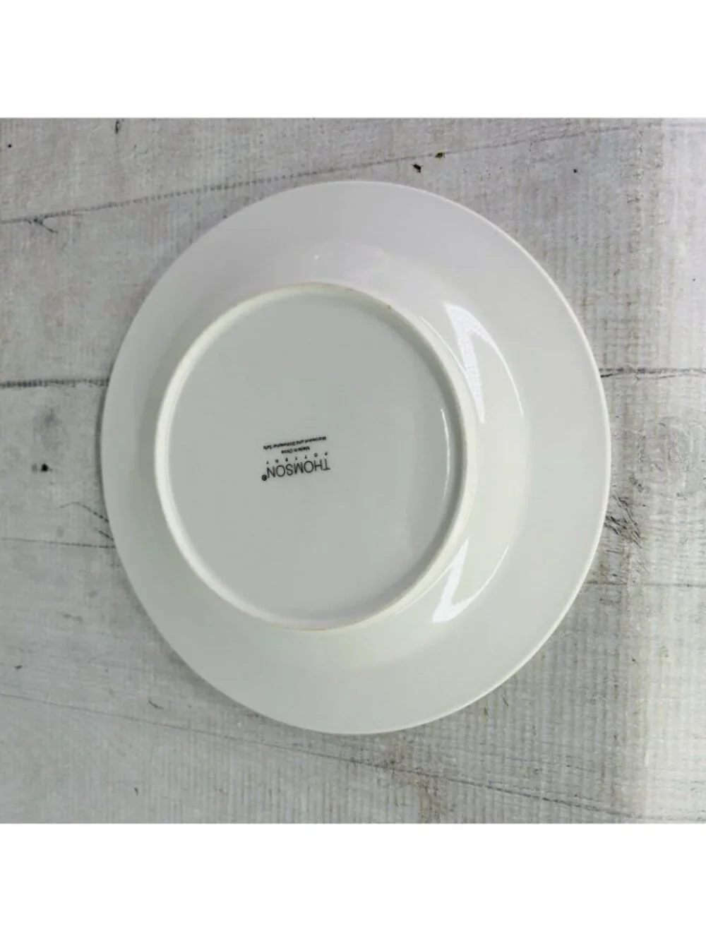 Thomson Pottery HAMPTON Seashell Embossed Rustic White Lunch Salad Plates Set 4